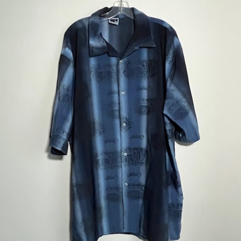 Southpole Navy Blue Blue Button Up Shirt Size 2XL RN 82628